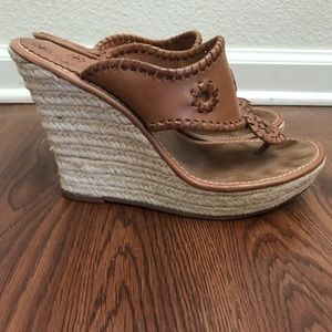 Jack Rogers Marbel wedge in cognac size 8